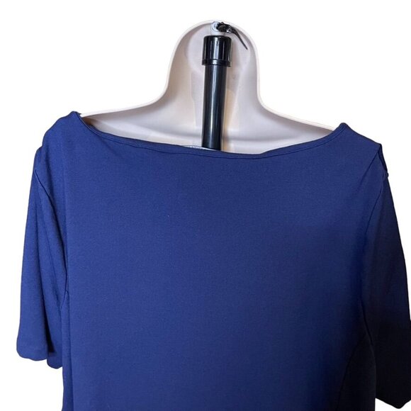 Lands End Blue Blouse Peplum Waist Plus Size 3X Career Work u - Picture 6 of 9